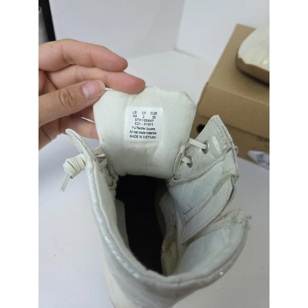 Sperry Top Sider Saltwater Boot Ivory Girls‎ sz 3M w/ box